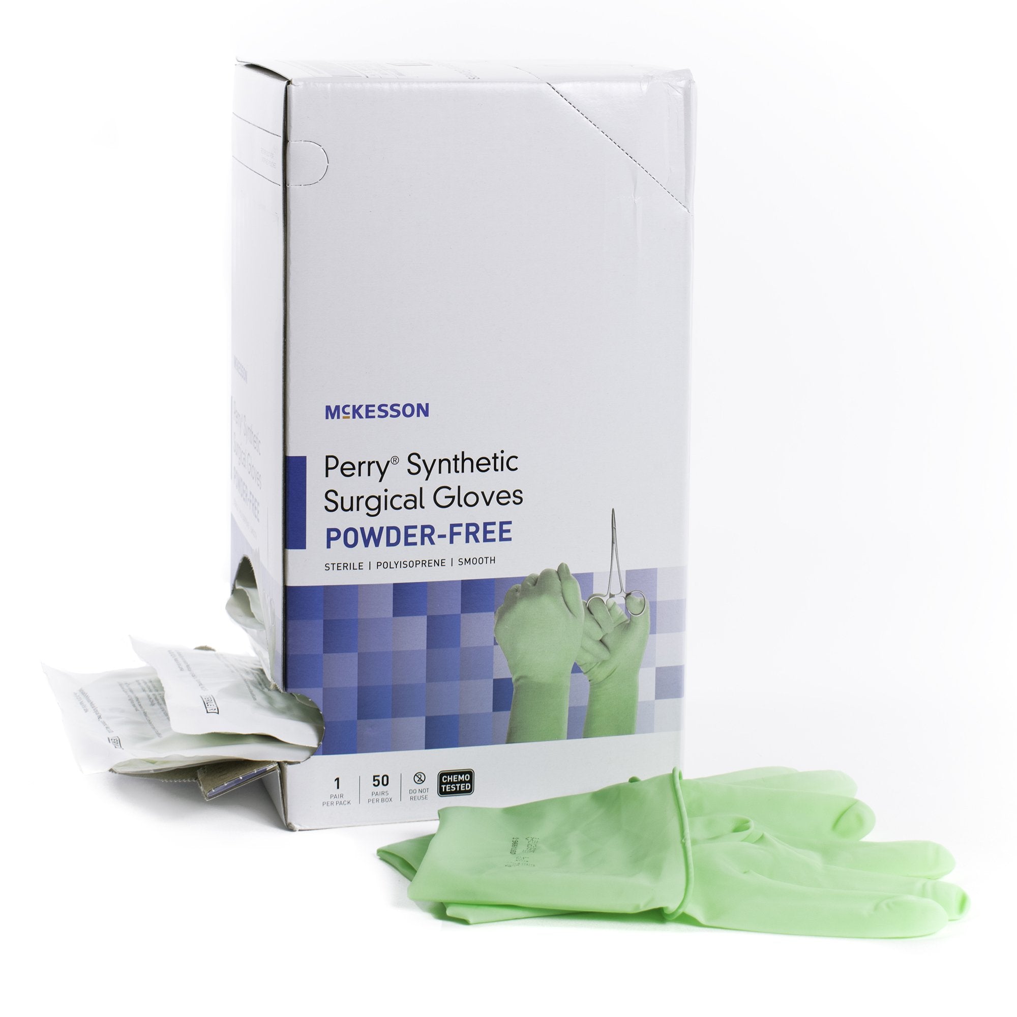 Surgical Glove McKesson Perry Performance Plus Size 7 Sterile Polyisoprene Standard Cuff Length Smooth Green Chemo Tested