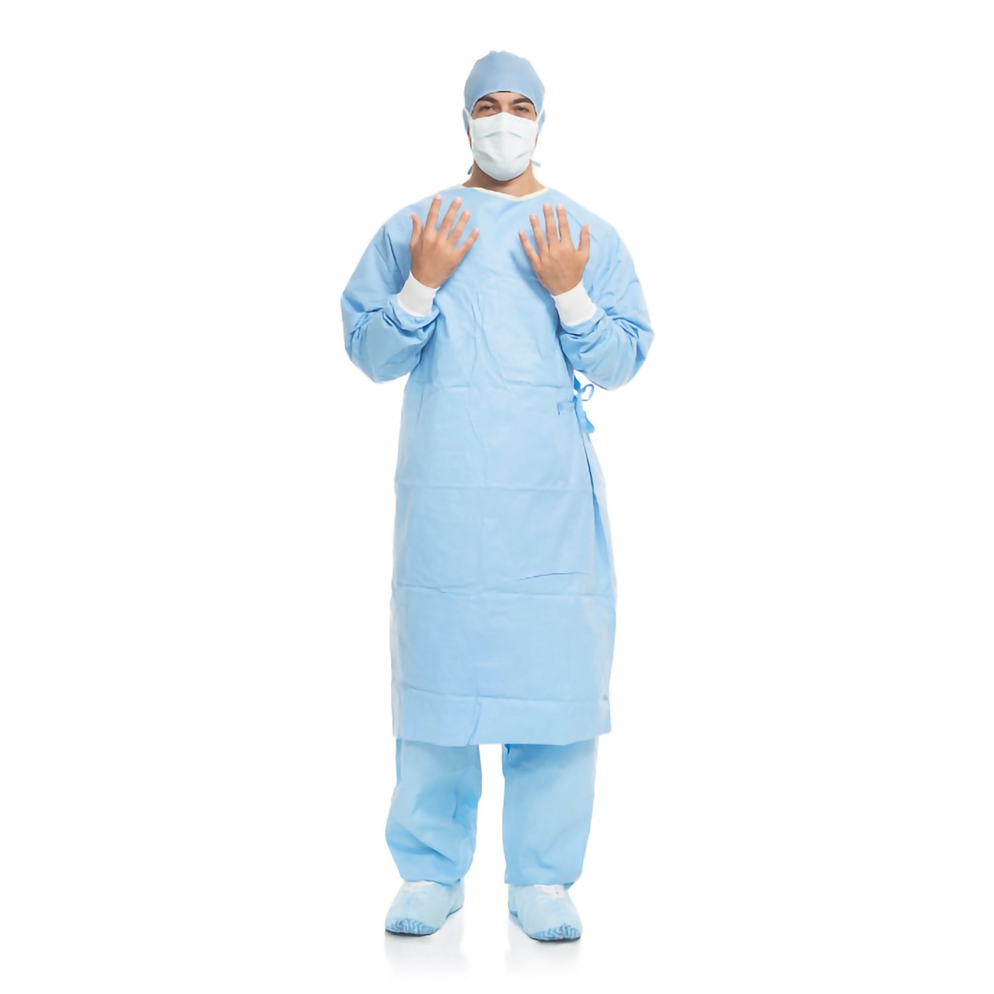 Surgical Gown with Towel Aero Blue X Large / X Long Blue Sterile AAMI Level 3 Disposable