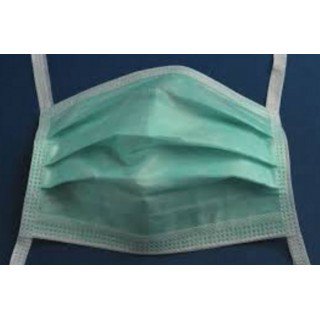 Surgical Mask Cardinal Health Anti fog Adhesive ASTM Level 1 Tie Closure One Size Fits Most