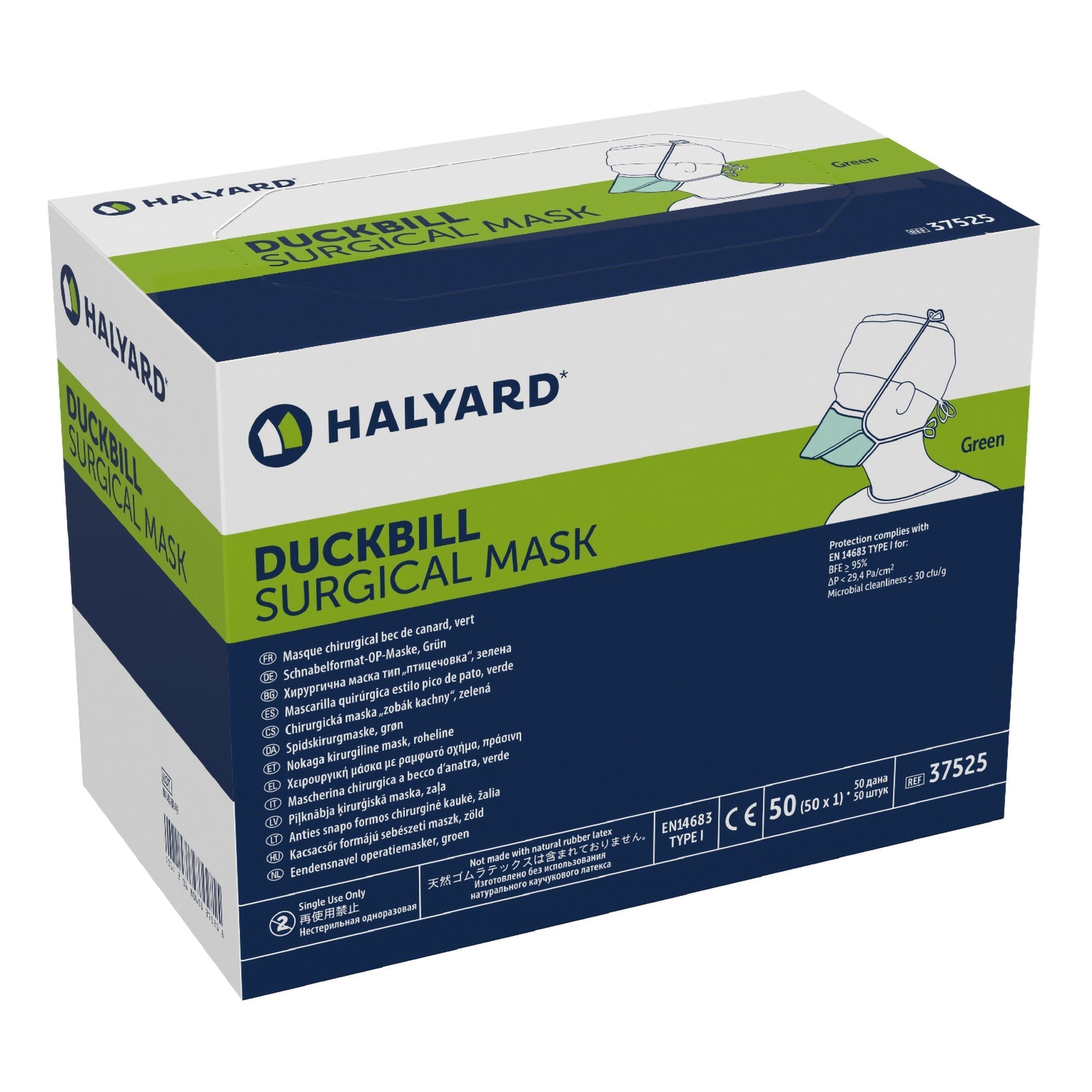 Surgical Mask Halyard Not Rated Tie Closure One Size Fits Most