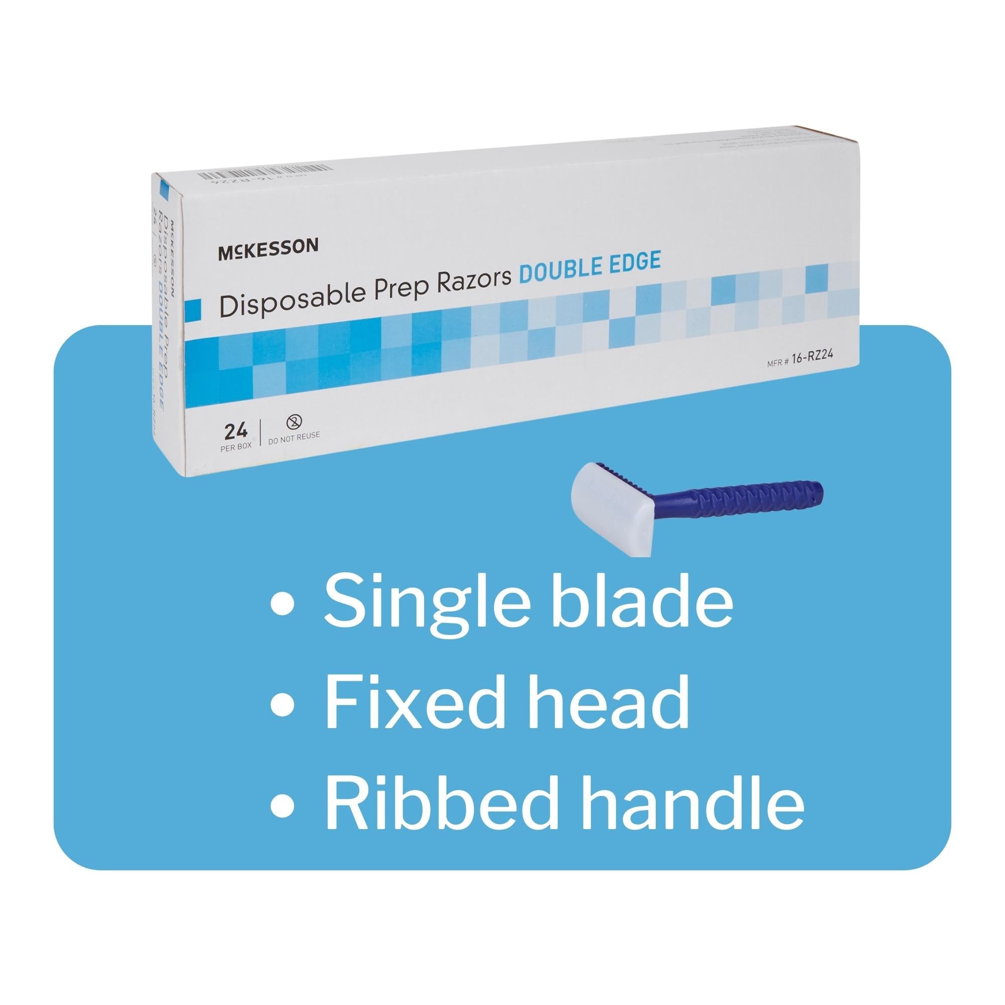 surgical prep razor mckesson double edge single blade nonsterile disposable packaging type box