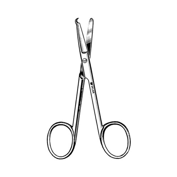 Suture Scissors Sklar Spencer 3 1/2 Inch Length OR Grade Stainless Steel NonSterile Finger Ring Handle Straight Blunt Tip / Blunt Tip