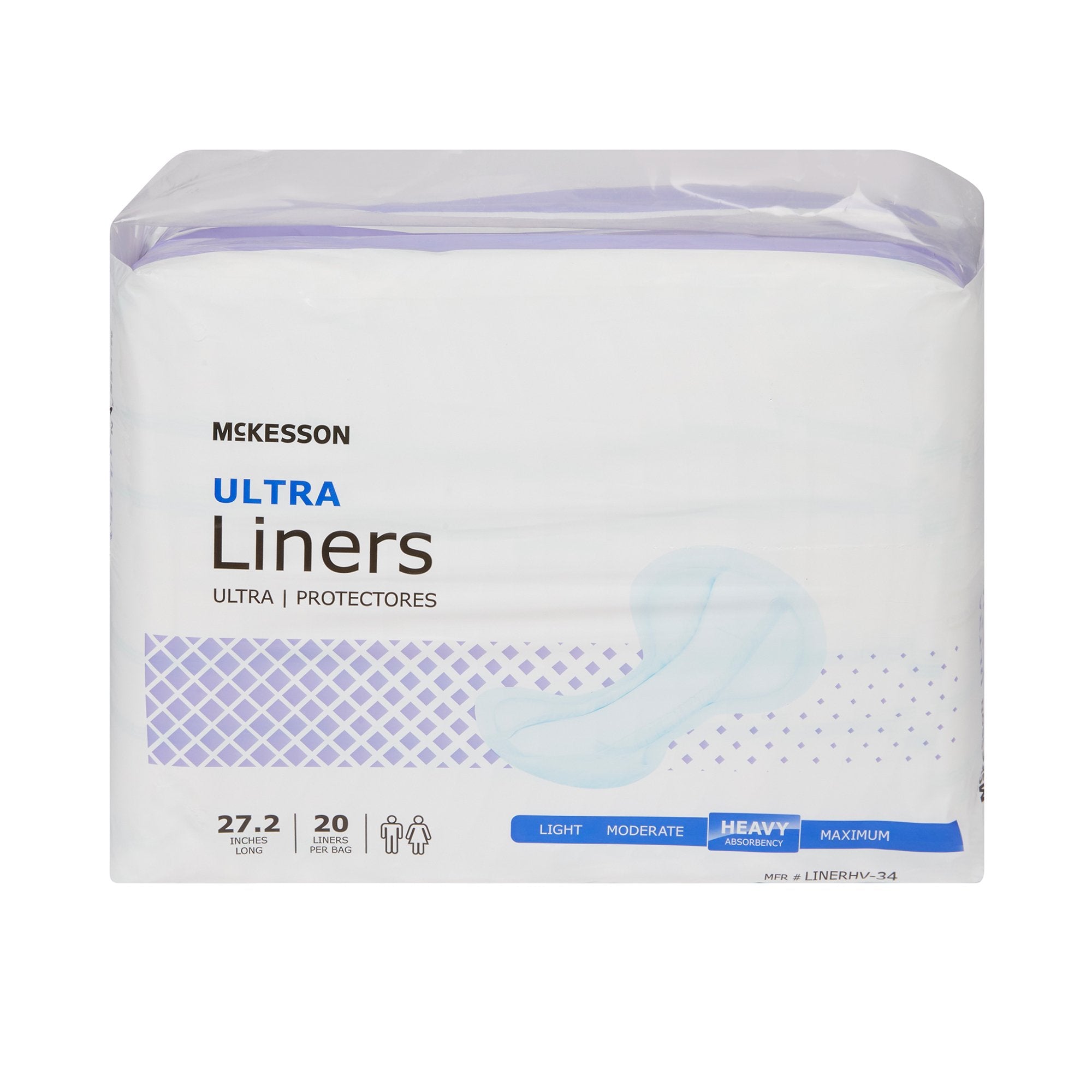 Incontinence Liner McKesson Ultra 27-1/5 Inch Length Heavy Absorbency Polymer Core One Size Fits Most, Packaging Type- Case