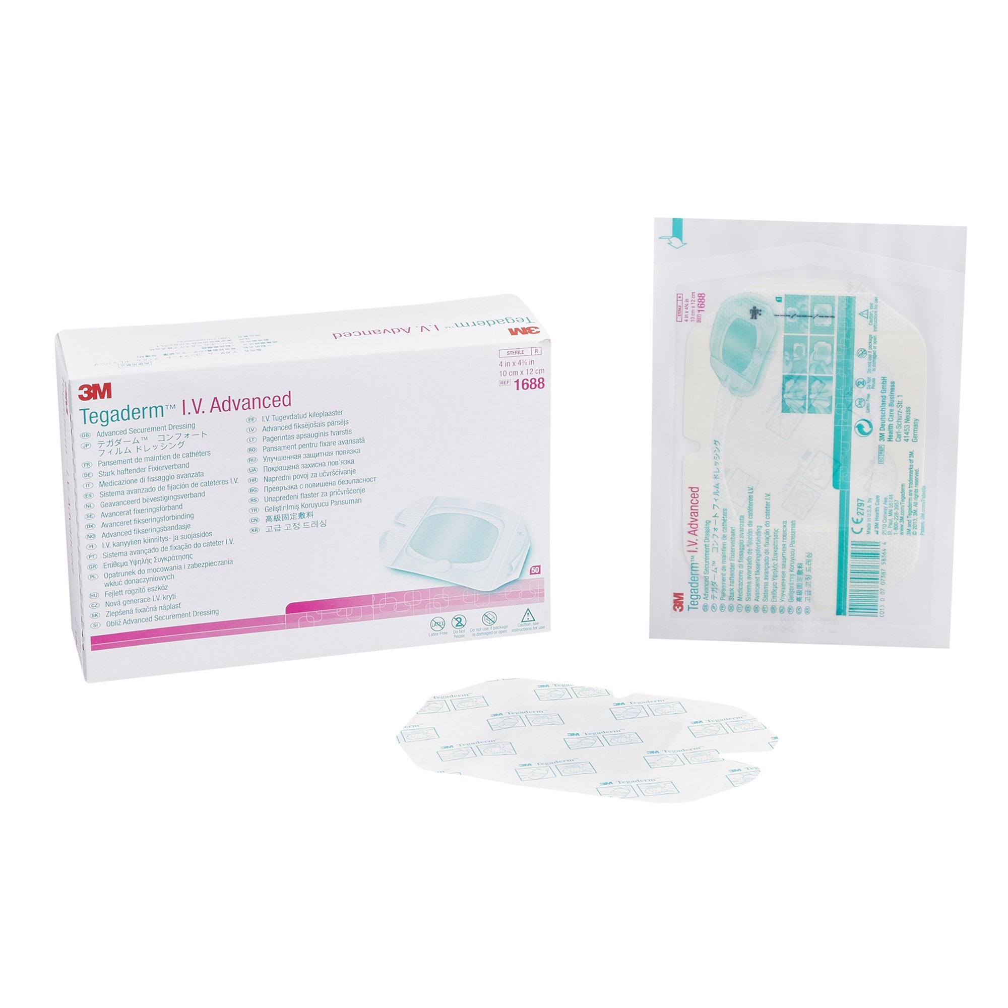 I.V. Dressing 3M Tegaderm Film 4 X 4-3/4 Inch Sterile