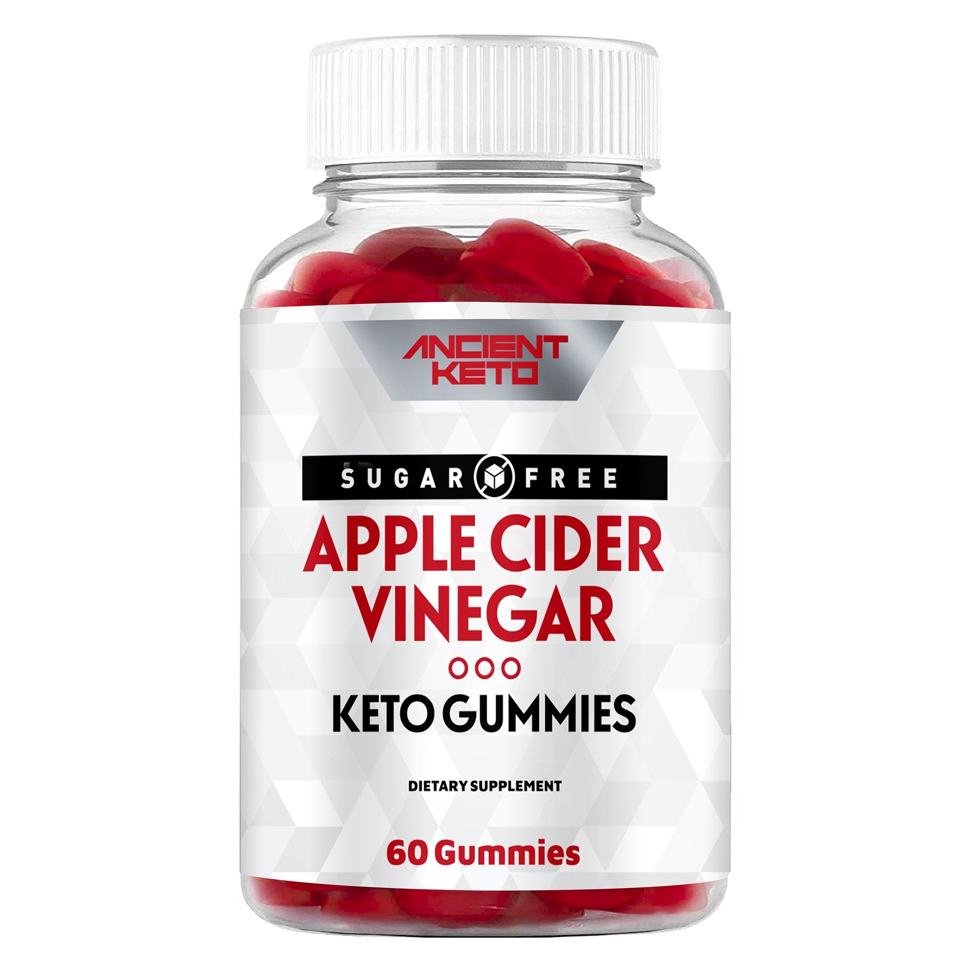 Dietary Supplement Ancient Keto Apple Cider Vinegar (ACV) 500 mg Strength Gummy 60 per Bottle Apple Flavor