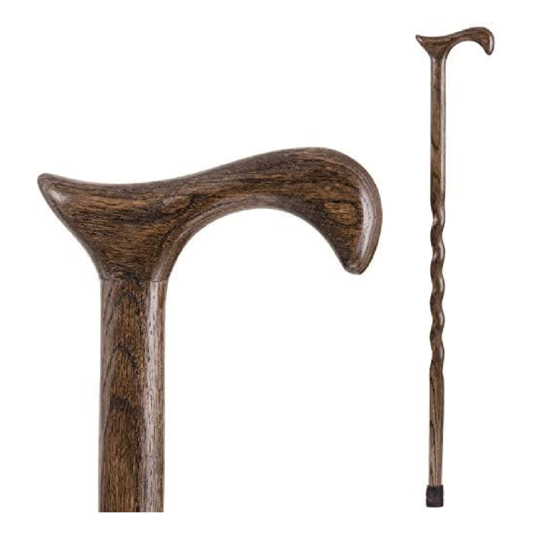 t handle cane brazos™ twisted wood 37 inch height wood grain
