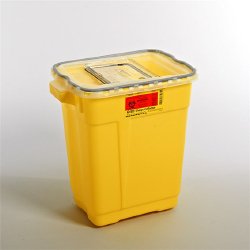 Chemotherapy Waste Container BD Yellow Base 18-1/2 X 17-3/4 X 11-3/4 Inch Vertical Entry 9 Gallon, Packaging Type- Case