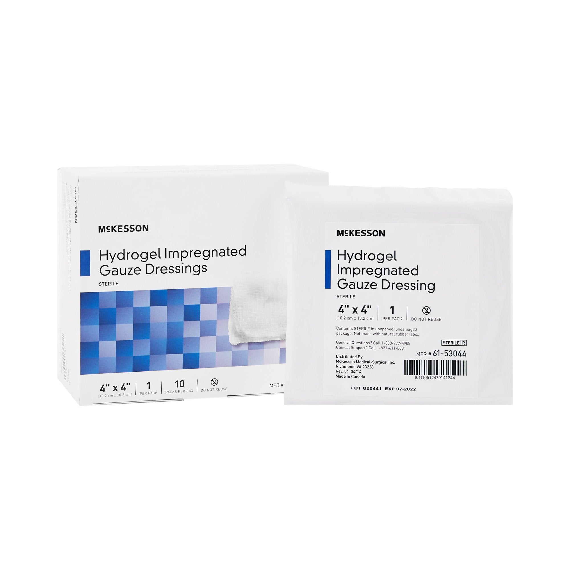 Hydrogel Wound Dressing McKesson Impregnated 4 X 4 Inch Impregnated Sterile