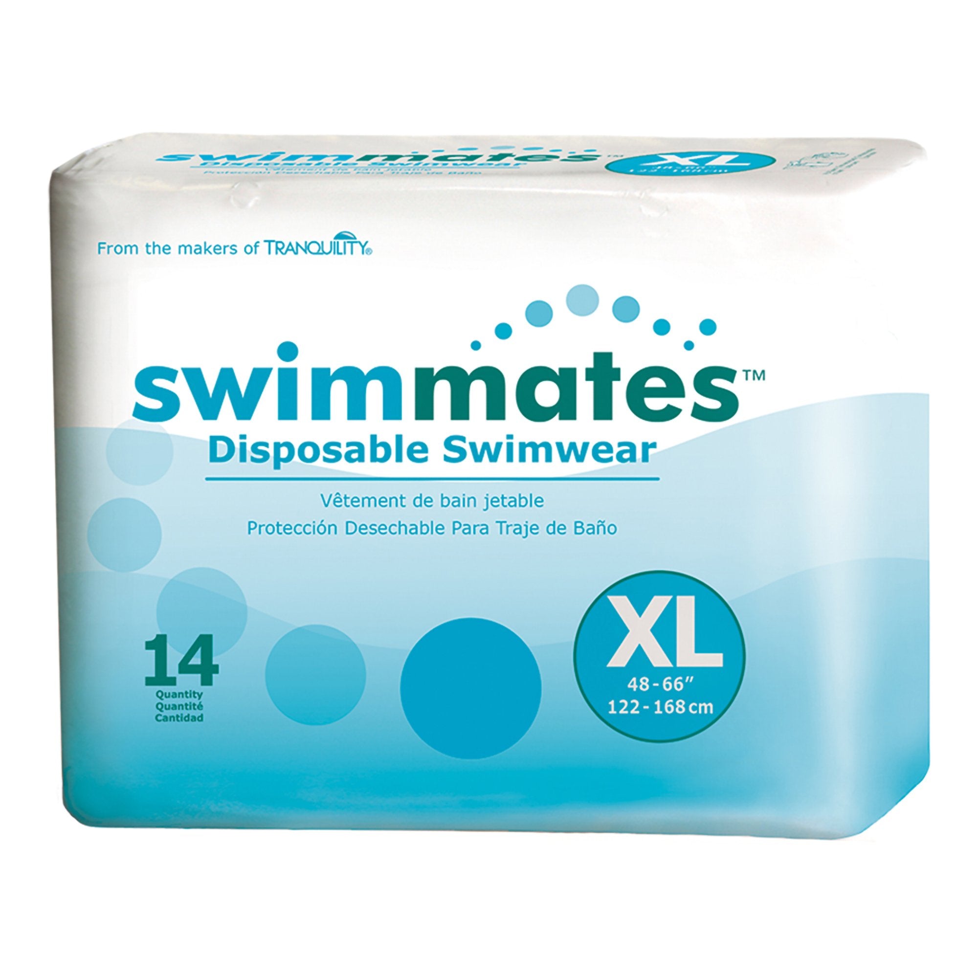 Unisex Adult Bowel Containment Swim Brief Swimmates Pull On with Tear Away Seams X-Large Disposable Moderate Absorbency, Packaging Type- Case