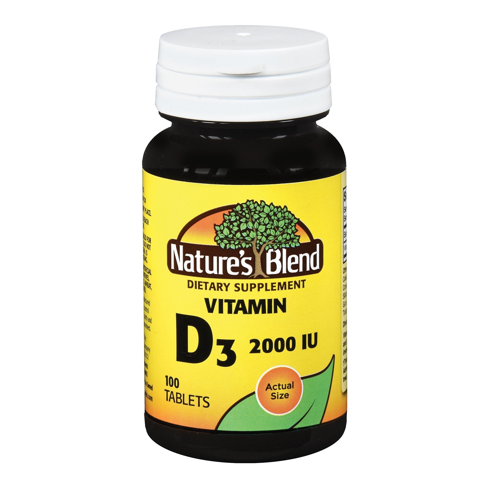 Vitamin Supplement Nature's Blend Vitamin D 2,000 IU Strength Tablet 100 per Bottle