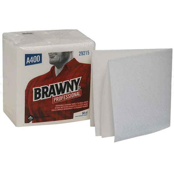 Task Wipe Brawny Industrial Medium Duty 50 Count Poly Pack 13 X 13 Inch NonSterile Reusable