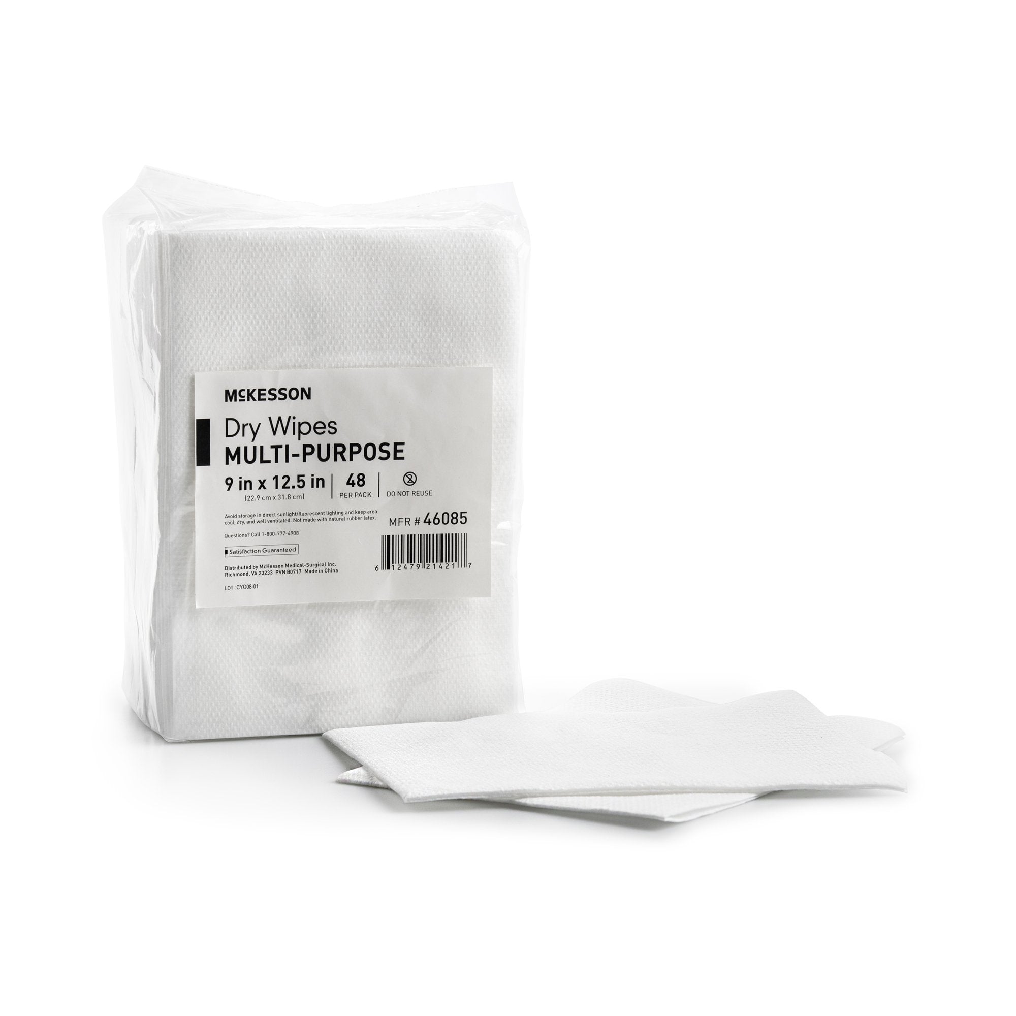 Task Wipe McKesson Medium Duty 48 Count Poly Pack 9 X 12 1/2 Inch NonSterile Disposable