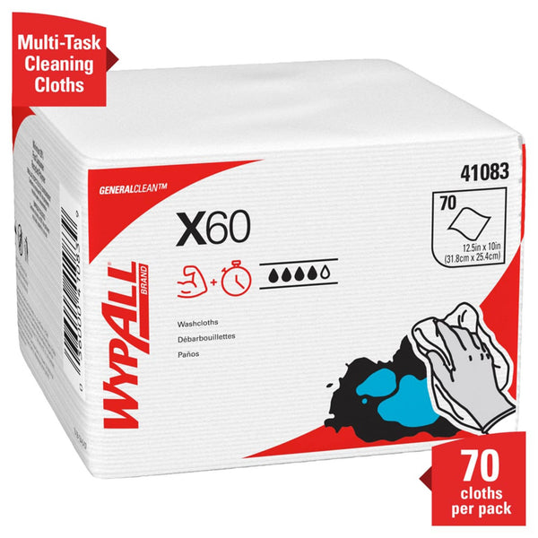 Task Wipe WypAll X60 Light Duty 70 Count Poly Pack 10 X 12 1/2 Inch NonSterile Disposable