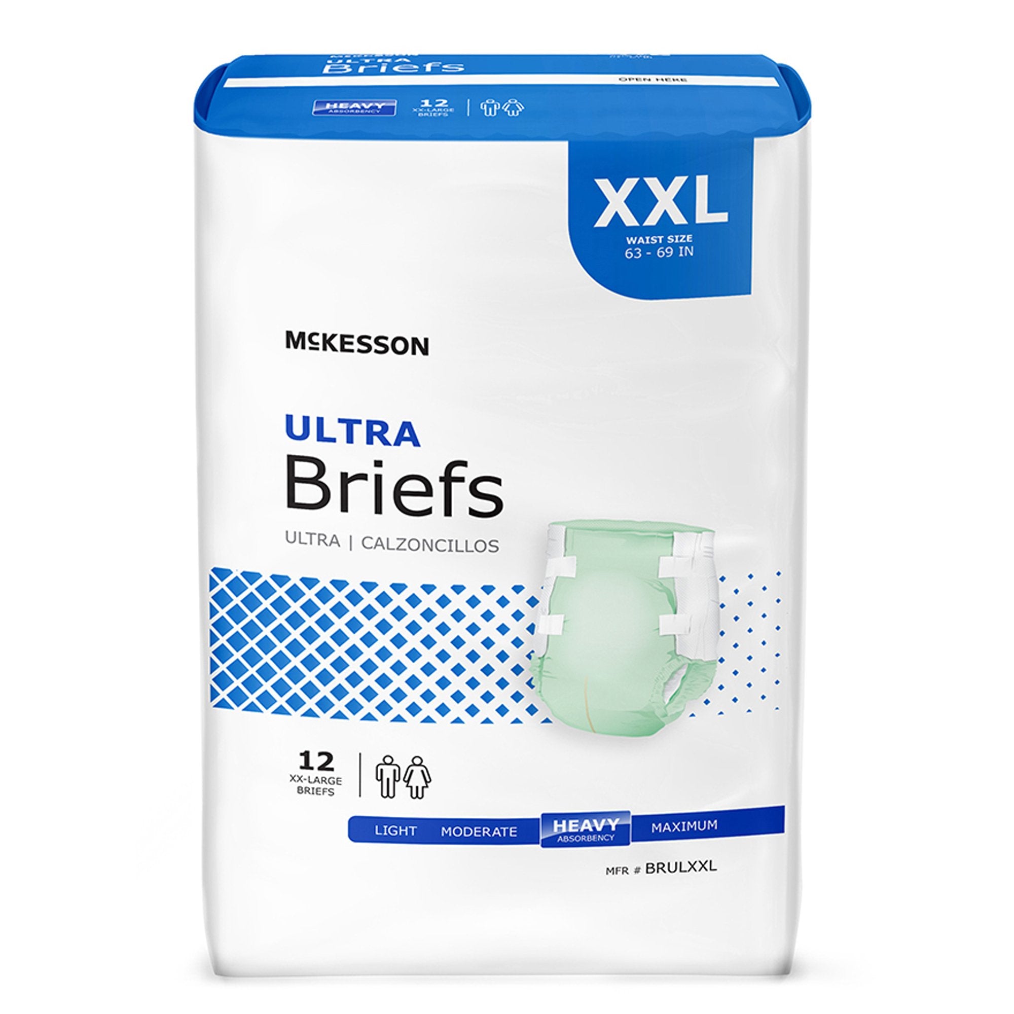 Unisex Adult Incontinence Brief McKesson Ultra 2X-Large Disposable Heavy Absorbency, Packaging Type- Case