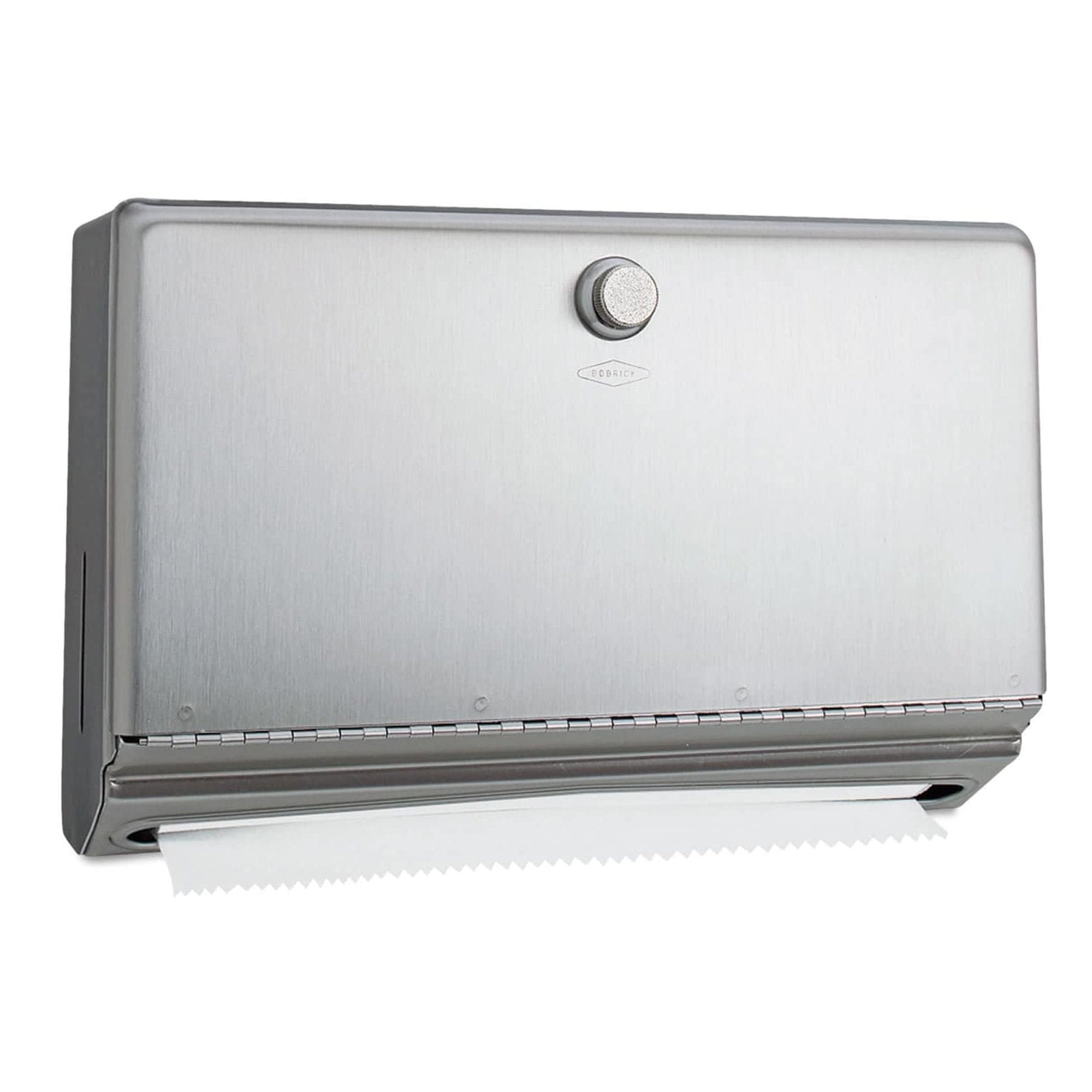 Paper Towel Dispenser Bobrick Satin Finish Stainless Steel Manual Pull 275 Count Surface / Wall Mount