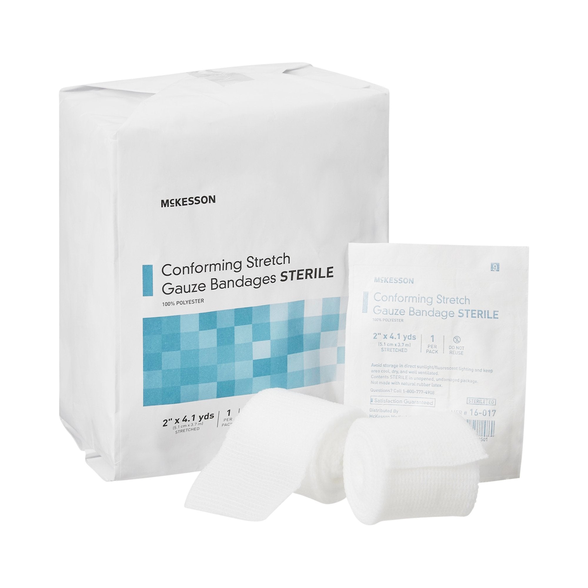 Conforming Bandage McKesson 2 Inch X 4-1/10 Yard Sterile 1 per Pack, Packaging Type- Case