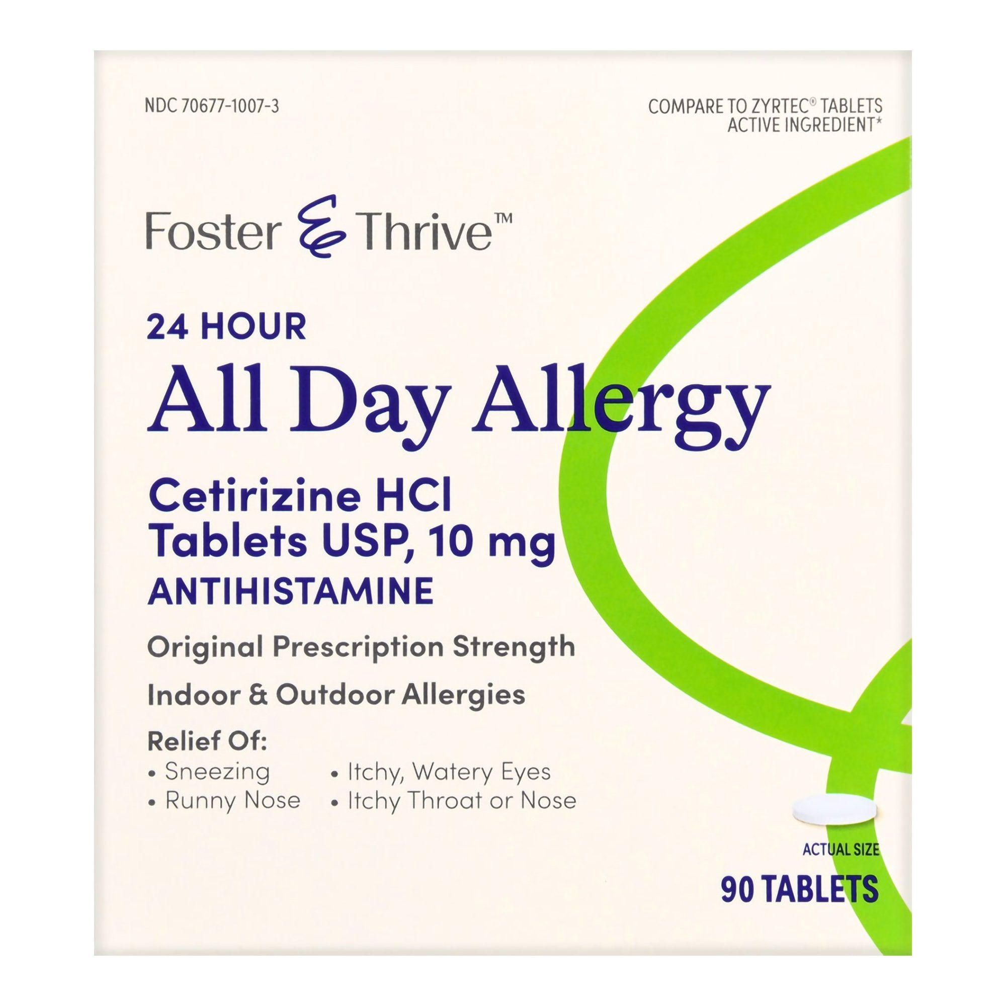 Allergy Relief Foster & Thrive 10 mg Strength Tablet 90 per Box, Packaging Type- Box