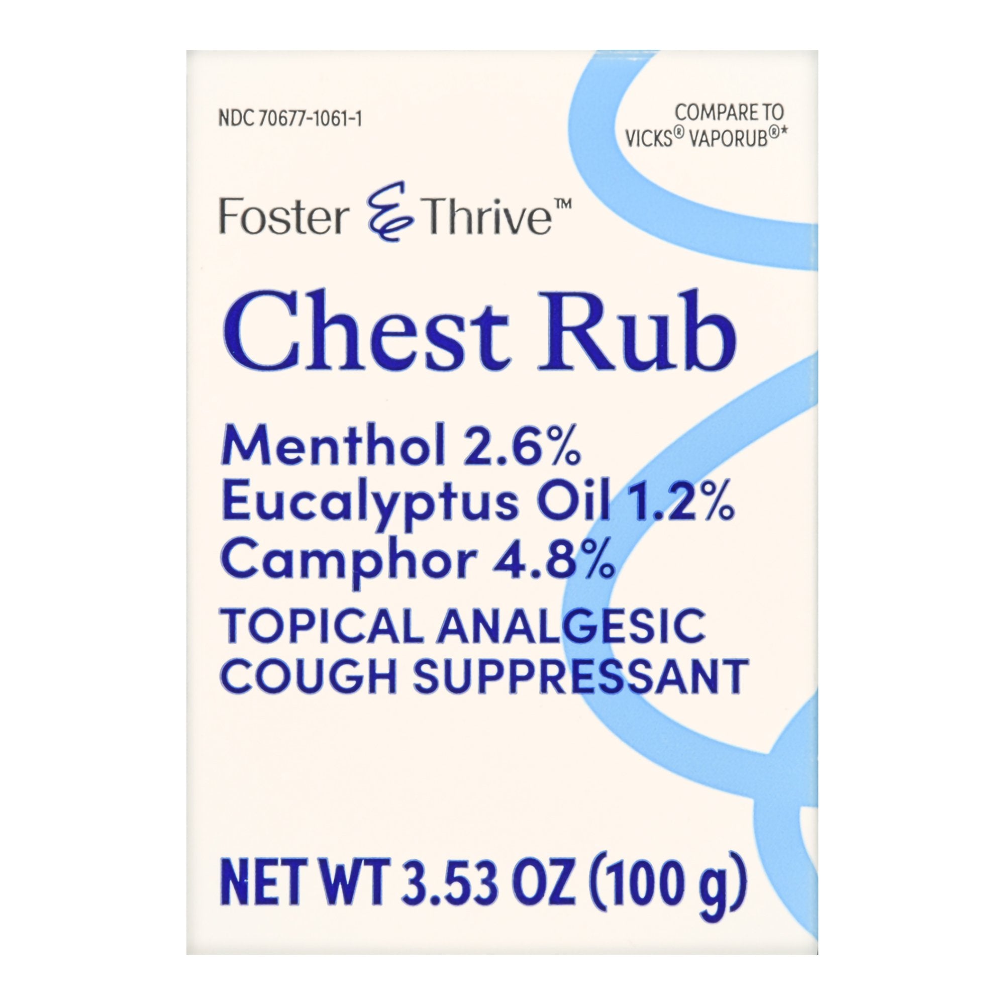 Chest Rub Foster & Thrive 4.8% - 1.2% - 2.6% Strength Ointment 3.5 oz., Packaging Type- Each