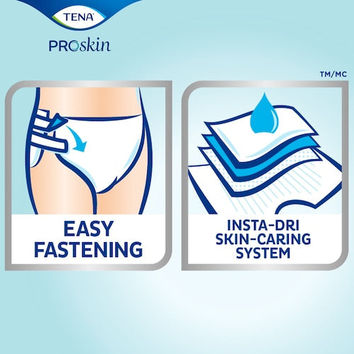 Unisex Adult Incontinence Brief TENA ProSkin Plus X-Small Disposable Moderate Absorbency, Packaging Type- Case