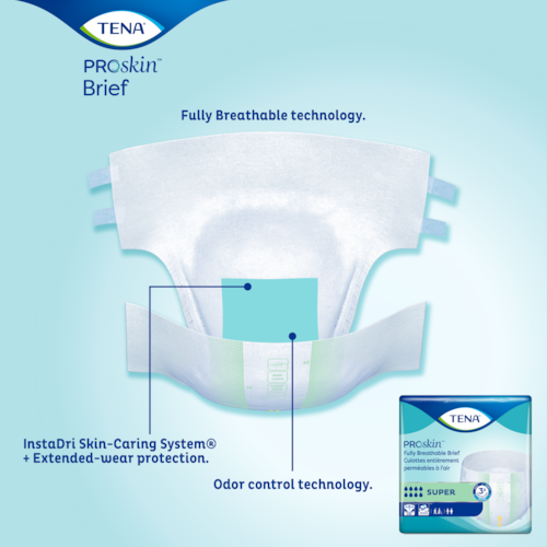 Unisex Adult Incontinence Brief TENA ProSkin Super X-Large Disposable Heavy Absorbency, Packaging Type- Case
