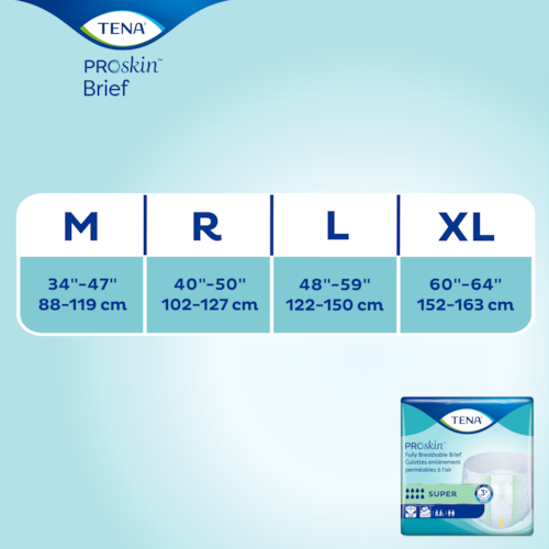 Unisex Adult Incontinence Brief TENA ProSkin Super X-Large Disposable Heavy Absorbency, Packaging Type- Case