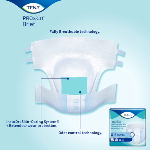 Unisex Adult Incontinence Brief TENA Ultra Medium Disposable Heavy Absorbency, Packaging Type- Case