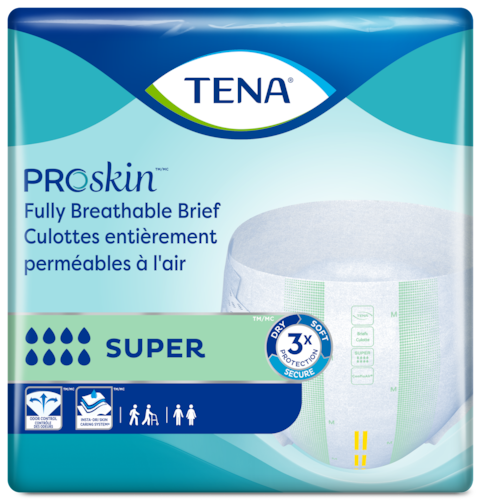 Unisex Adult Incontinence Brief TENA ProSkin Super X-Large Disposable Heavy Absorbency, Packaging Type- Case