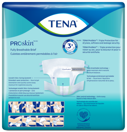 Unisex Adult Incontinence Brief TENA ProSkin Super X-Large Disposable Heavy Absorbency, Packaging Type- Case