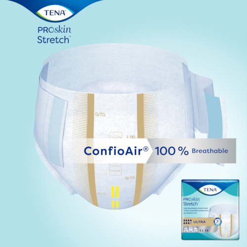 Unisex Adult Incontinence Brief TENA ProSkin Stretch Ultra 2X-Large Disposable Heavy Absorbency, Packaging Type- Case