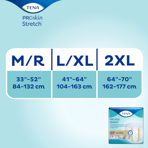 Unisex Adult Incontinence Brief TENA ProSkin Stretch Ultra 2X-Large Disposable Heavy Absorbency, Packaging Type- Case
