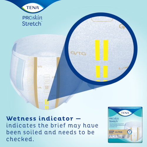 Unisex Adult Incontinence Brief TENA ProSkin Stretch Ultra 2X-Large Disposable Heavy Absorbency, Packaging Type- Case