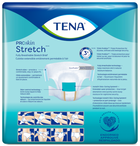 Unisex Adult Incontinence Brief TENA ProSkin Stretch Ultra 2X-Large Disposable Heavy Absorbency, Packaging Type- Case