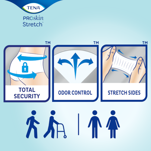 Unisex Adult Incontinence Brief TENA ProSkin Stretch Ultra 2X-Large Disposable Heavy Absorbency, Packaging Type- Case