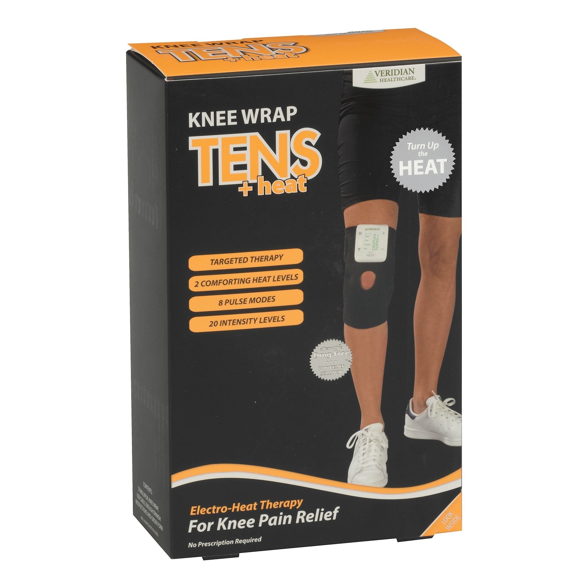 TENS Unit with Heat Conductive Knee Wrap Veridian Healthcare Single Channel