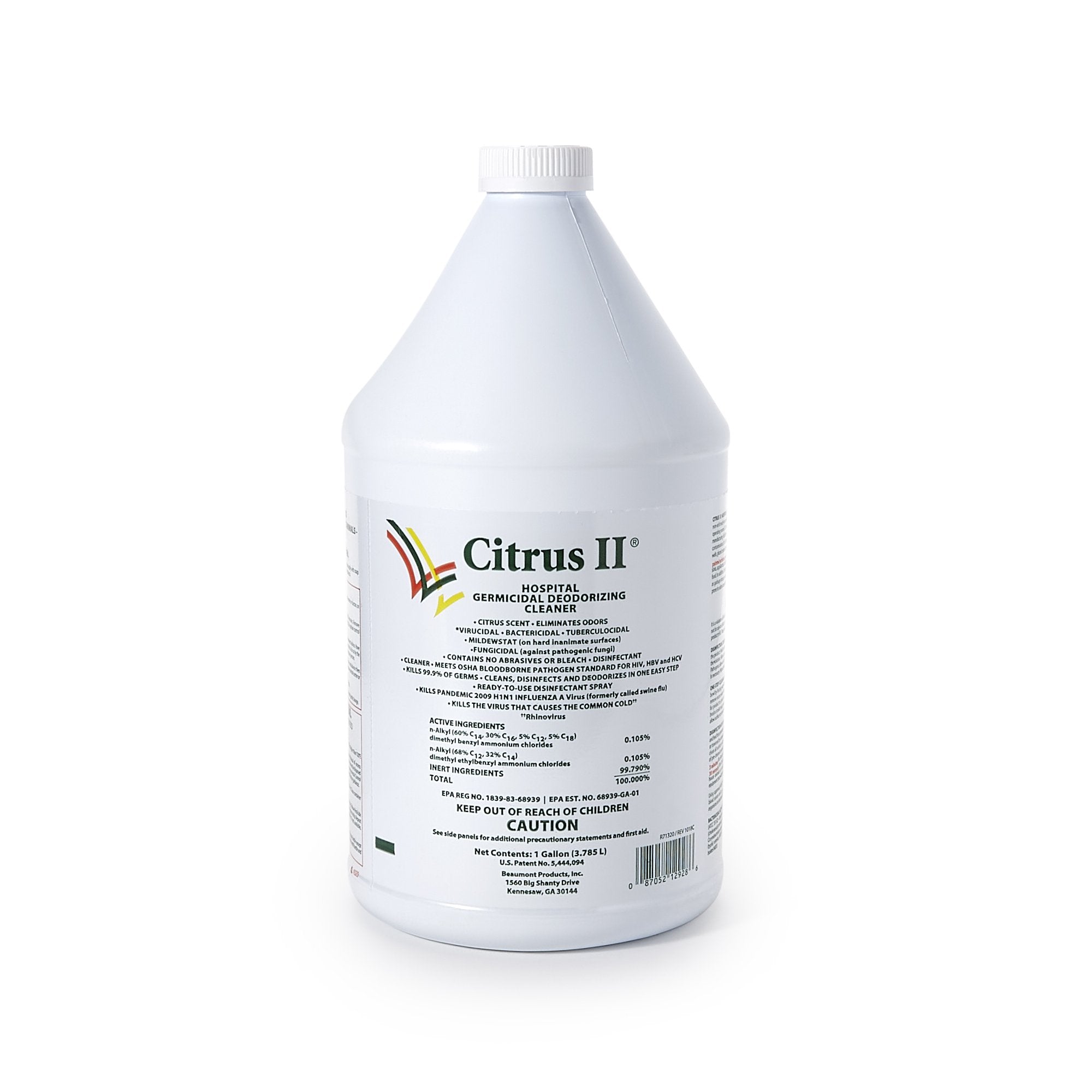 Citrus II Surface Disinfectant Cleaner Germicidal Manual Pour Liquid 1 gal. Jug Citrus Scent NonSterile, Packaging Type- Case