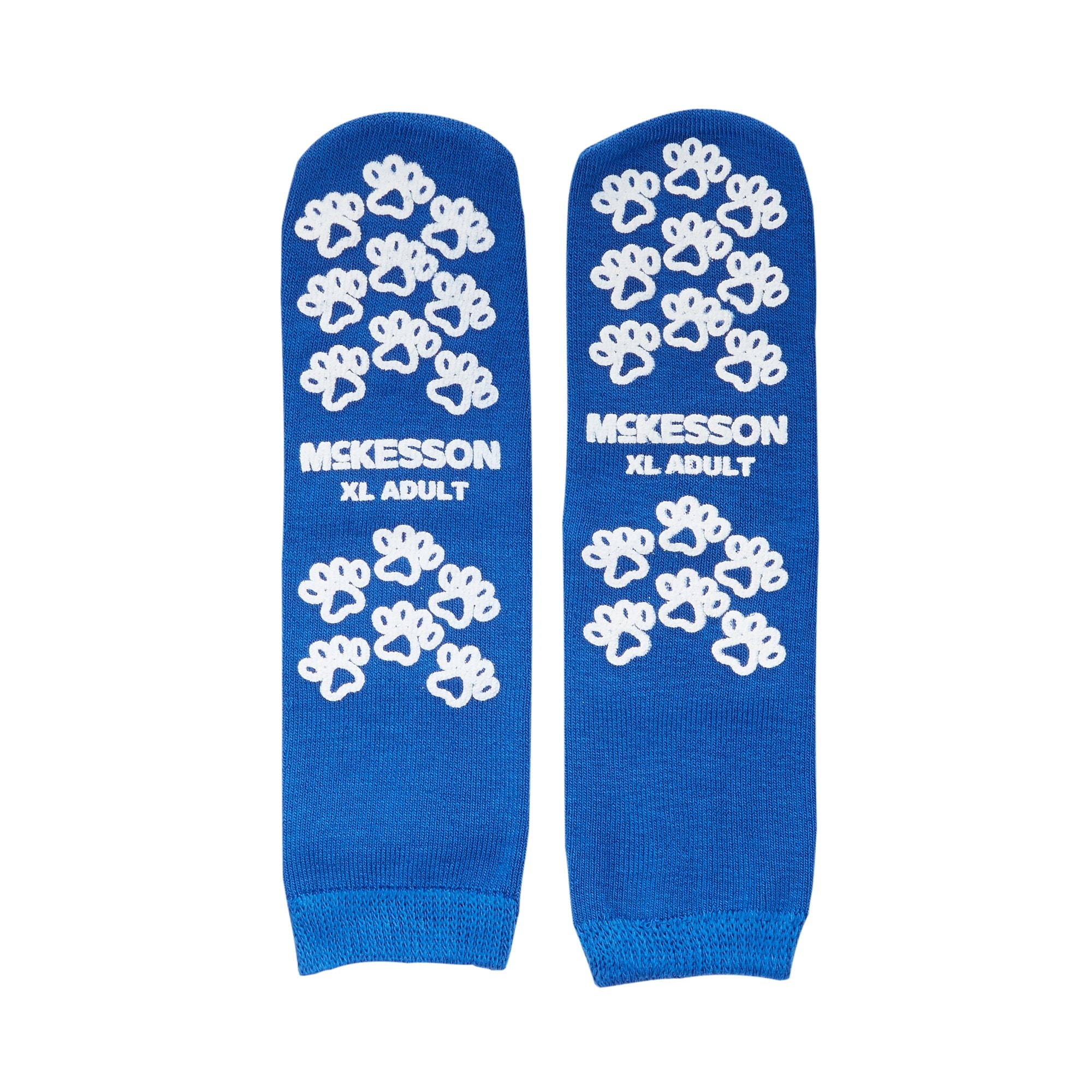 Slipper Socks McKesson Terries Unisex Adult X-Large Double Tread Single Patient Use Royal Blue, Packaging Type- Case