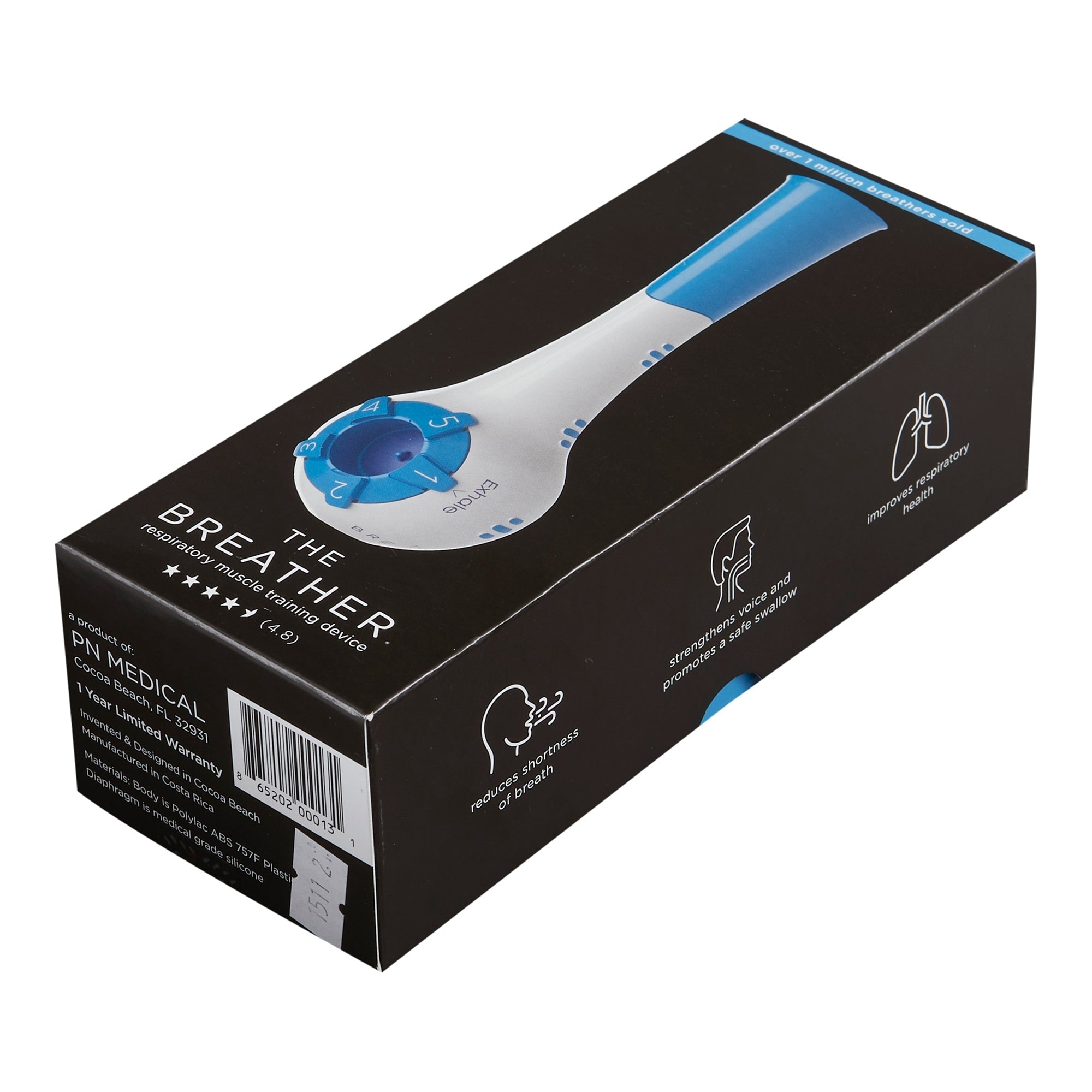 the breather respiratory exerciser blue the breather inhaler therapy system mk1229111ea