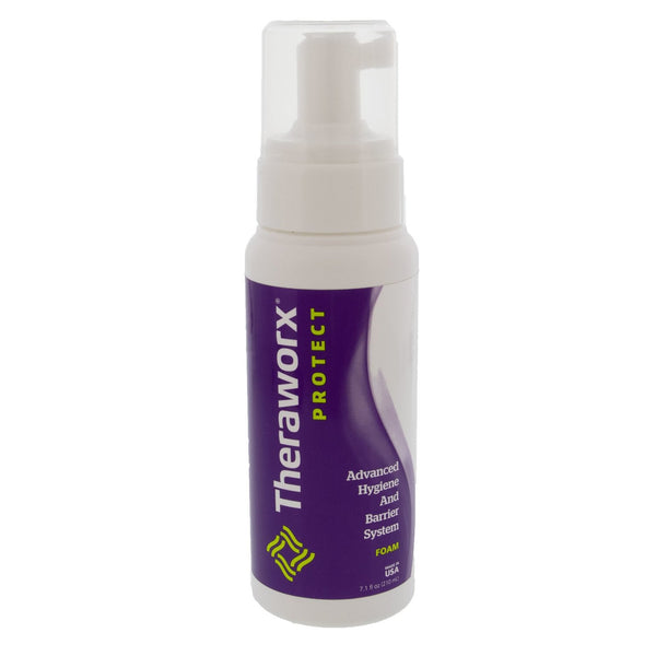 Rinse Free Skin Cleanser with Silver Theraworx Protect Advanced Hygiene and Barrier System Foaming 7.1 oz. Pump Bottle Lavender Scent