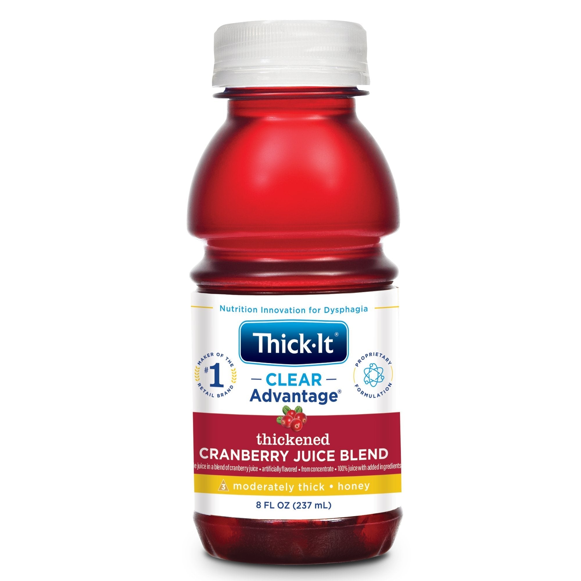 Thickened Beverage Thick It Clear Advantage 8 oz. Bottle Cranberry Flavor Liquid IDDSI Level 3 Moderately Thick/Liquidized