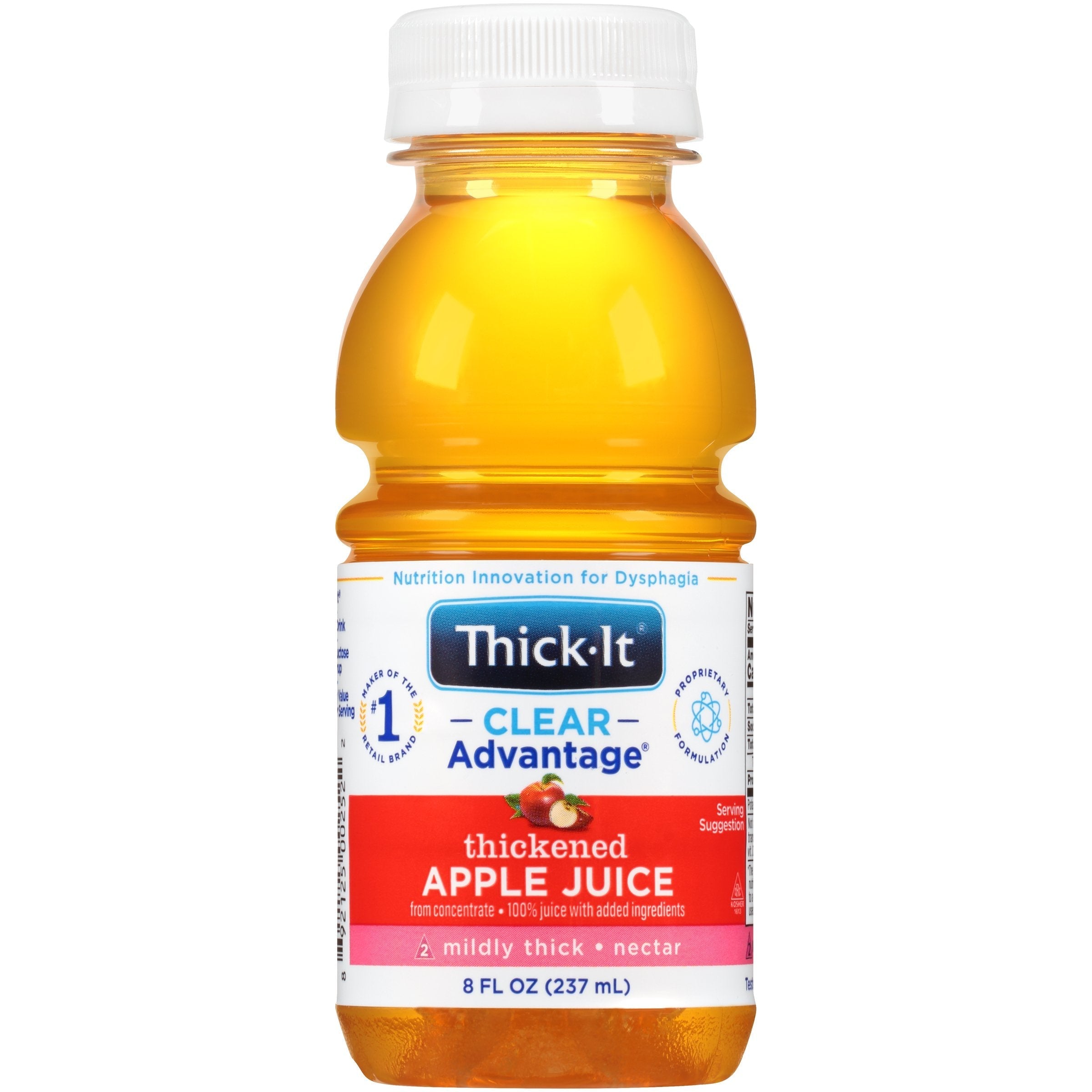 Thickened Beverage Thick It Clear Advantage 8 oz. Bottle Apple Flavor Liquid IDDSI Level 2 Mildly Thick
