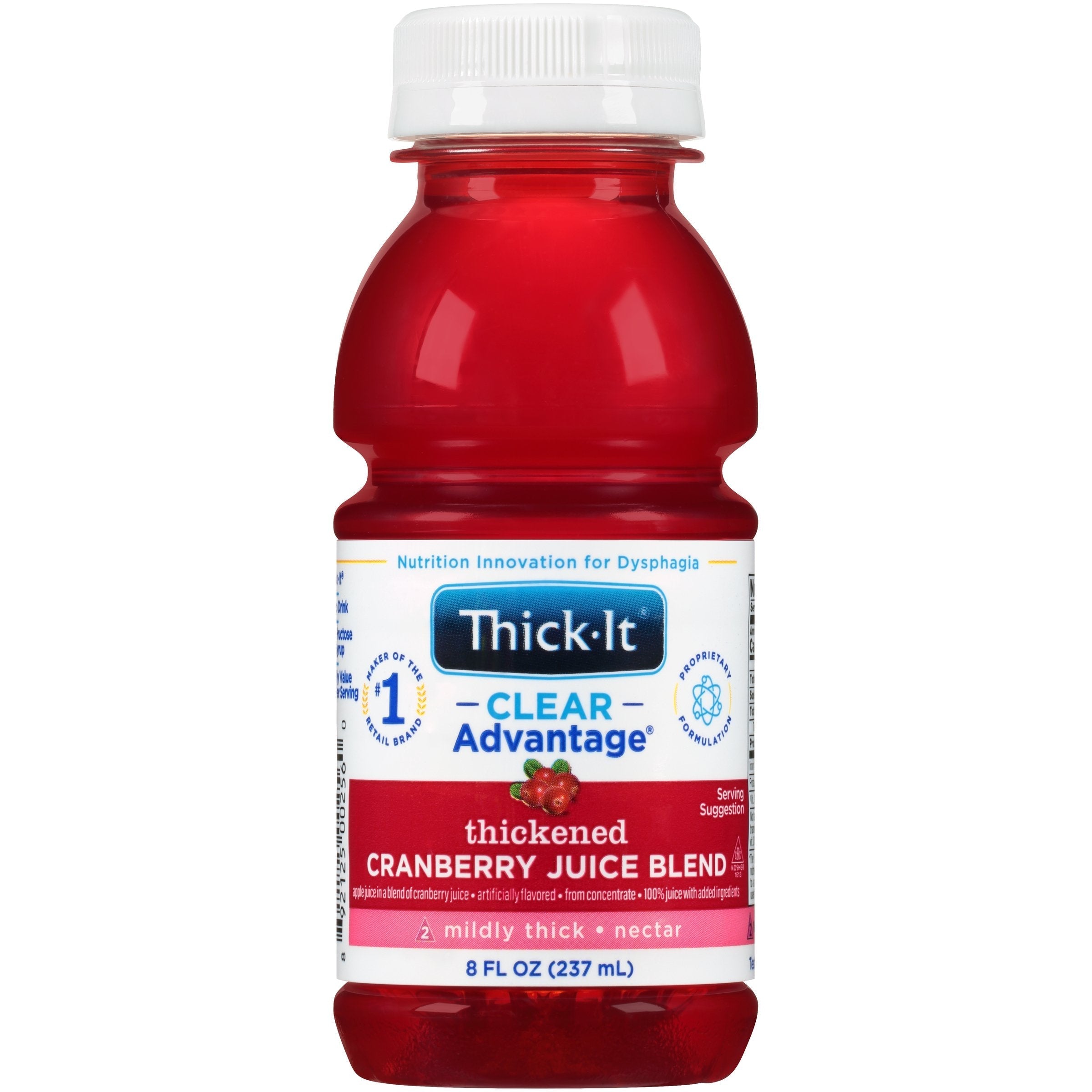 Thickened Beverage Thick It Clear Advantage 8 oz. Bottle Cranberry Flavor Liquid IDDSI Level 2 Mildly Thick