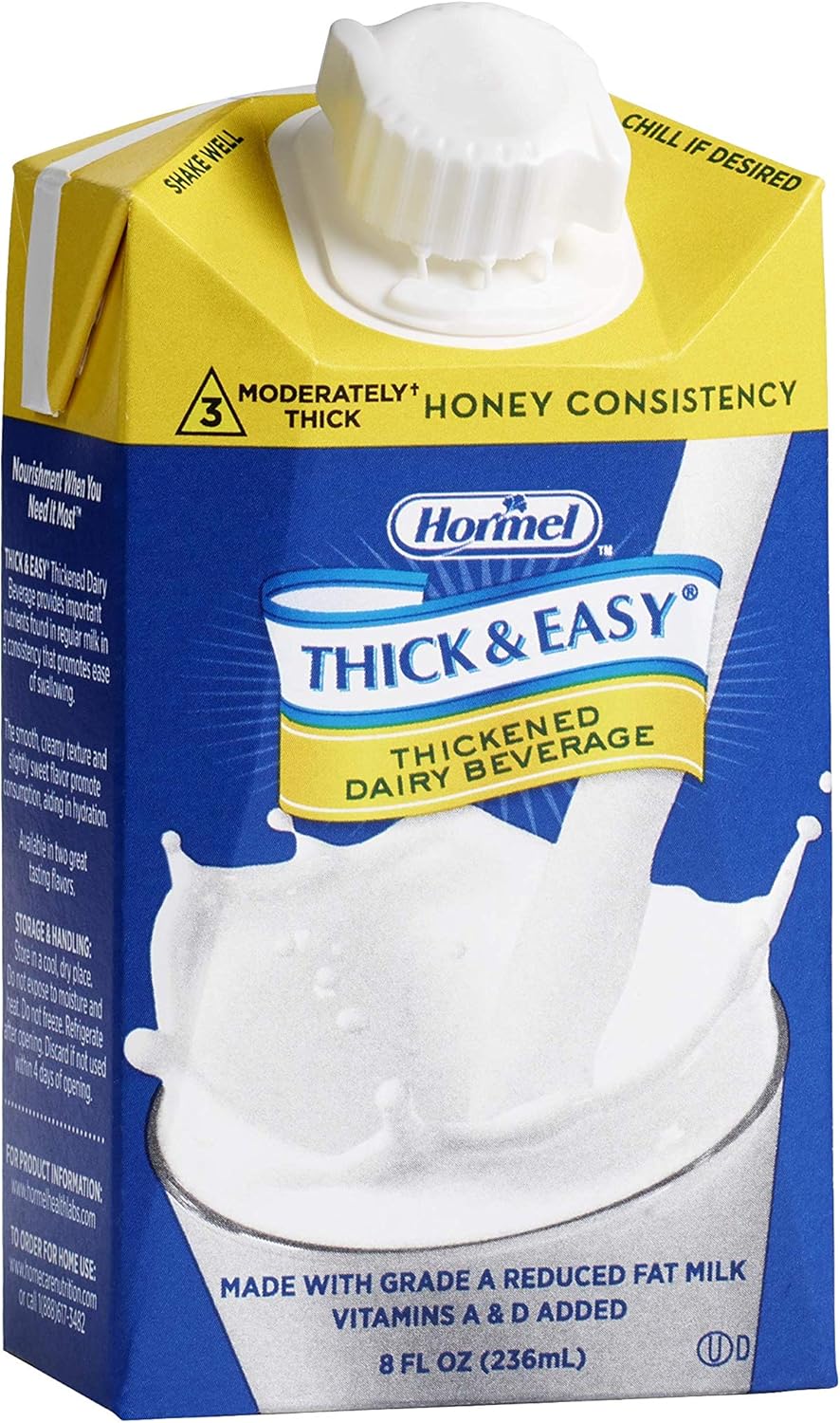 thickened beverage thick easy® dairy 8 oz carton milk flavor liquid iddsi level 3 moderately thick liquidized
