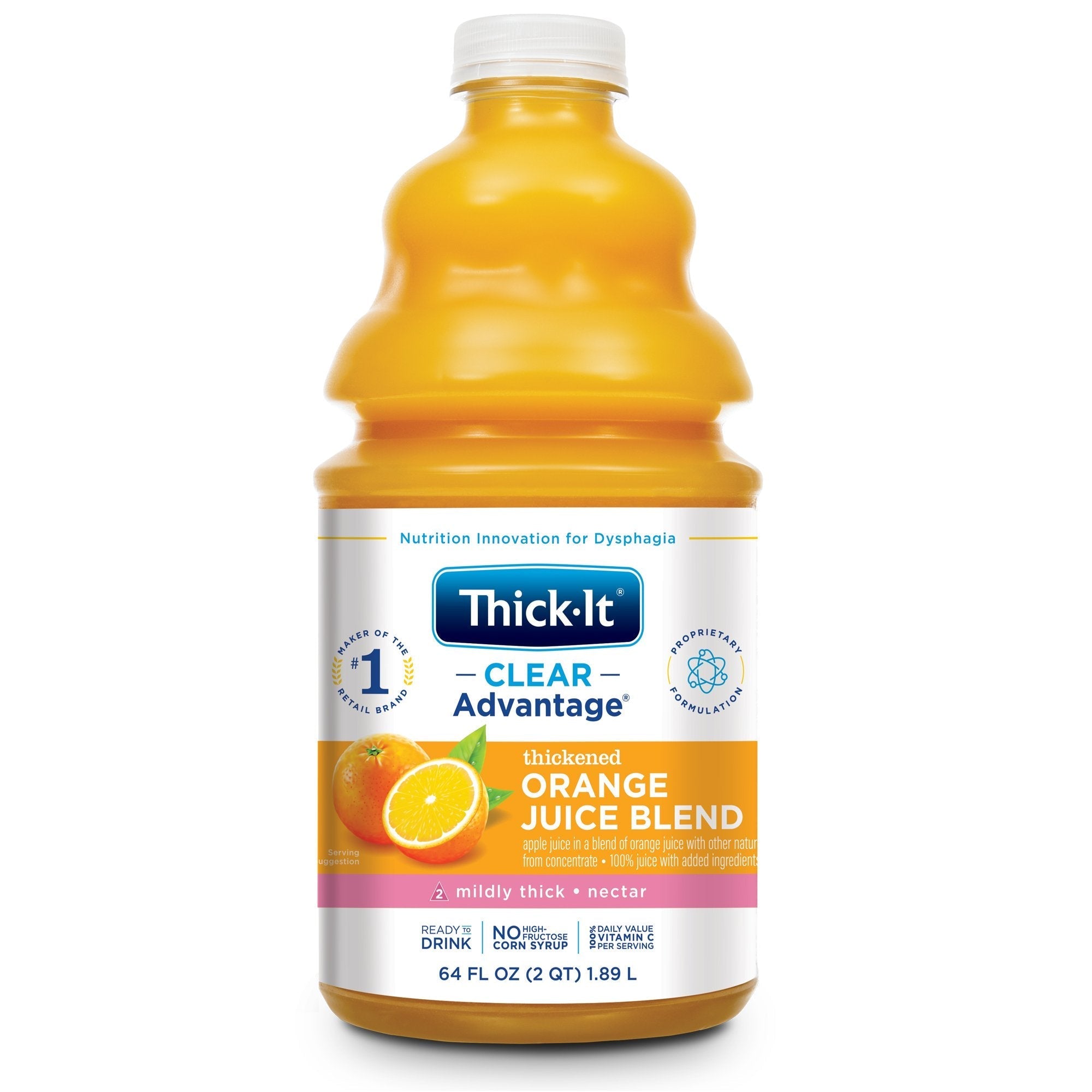 Thickened Beverage Thick It Clear Advantage 64 oz. Bottle Orange Flavor Liquid IDDSI Level 2 Mildly Thick