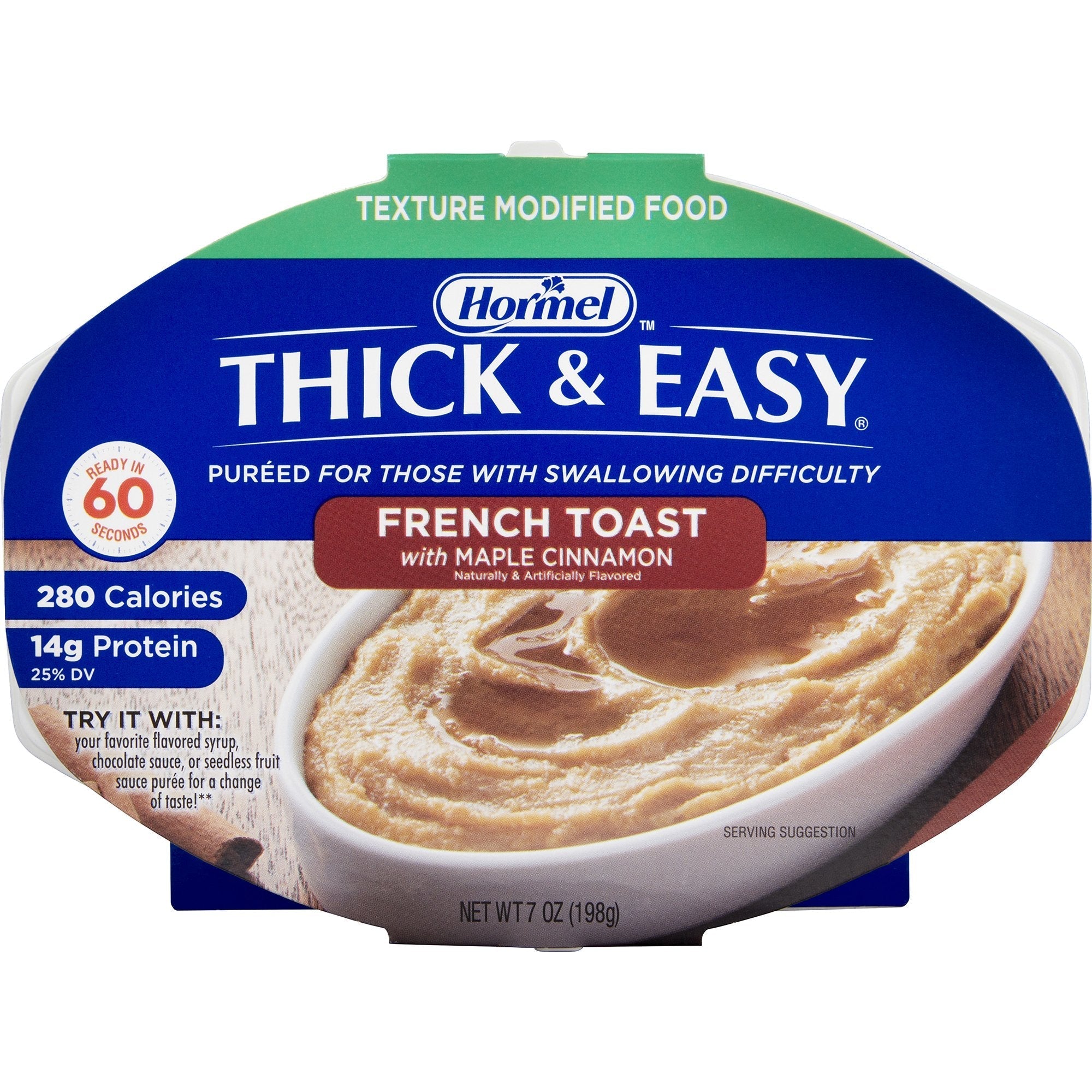 Thickened Food Thick & Easy Purees 7 oz. Tray Maple Cinnamon French Toast Flavor Puree IDDSI Level 2 Mildly Thick