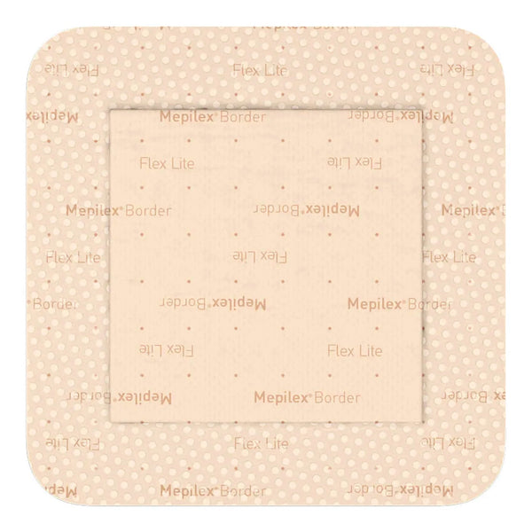 Thin Foam Dressing Mepilex Border Flex Lite 3 X 3 Inch With Border Film Backing Silicone Adhesive Square Sterile
