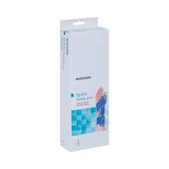 thumb splint mckesson adult small medium hook and loop strap closure left hand blue gray packaging type each