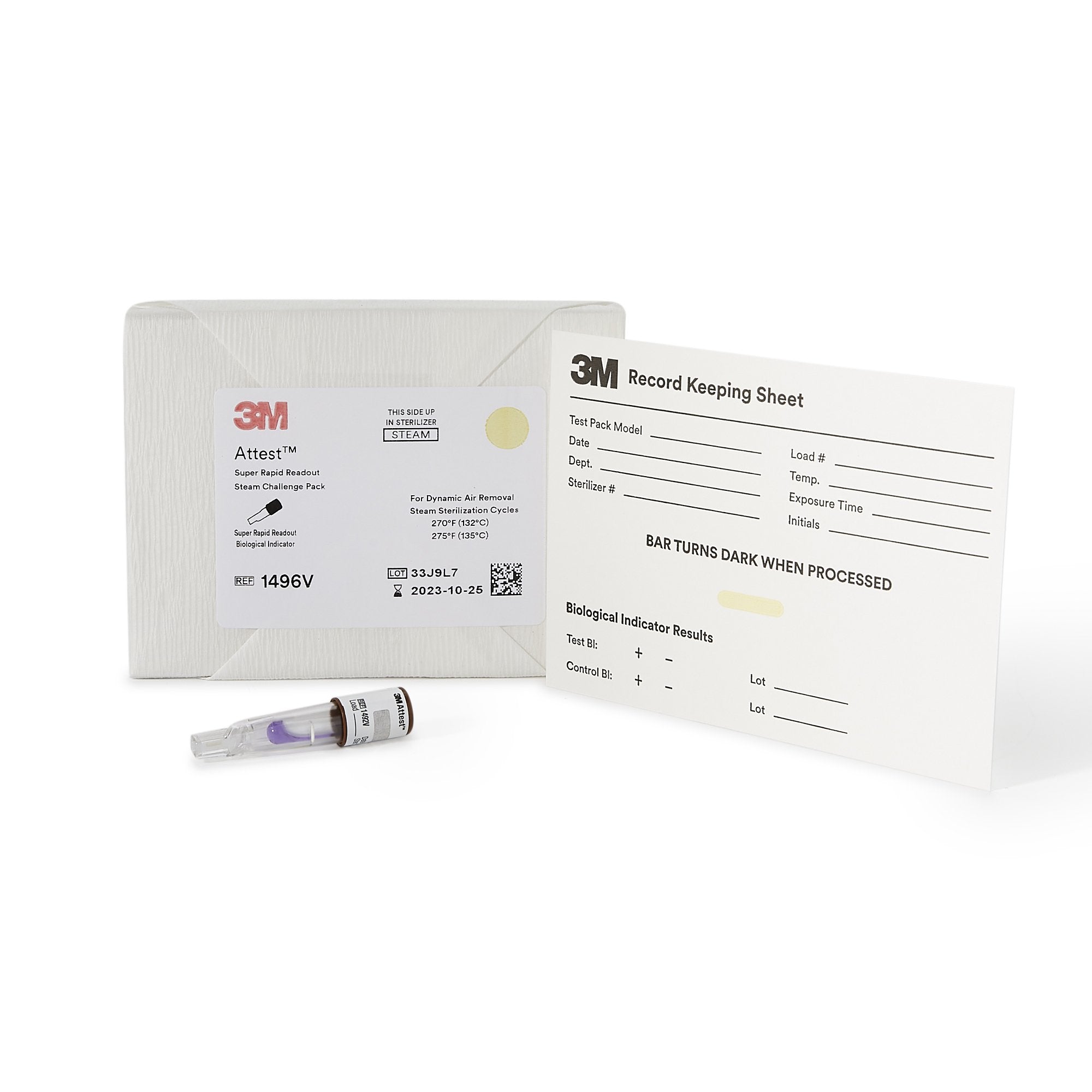 Attest Super Rapid Readout Sterilization Indicator Challenge Pack Steam, Packaging Type- Case