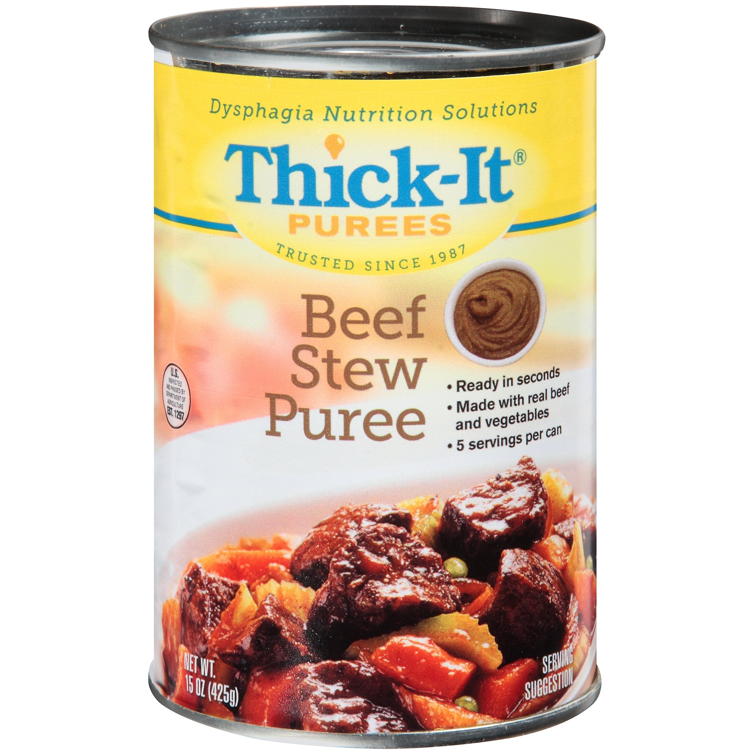 Thickened Food Thick-It 15 oz. Can Beef Stew Flavor Puree IDDSI Level 4 Extremely Thick/Pureed