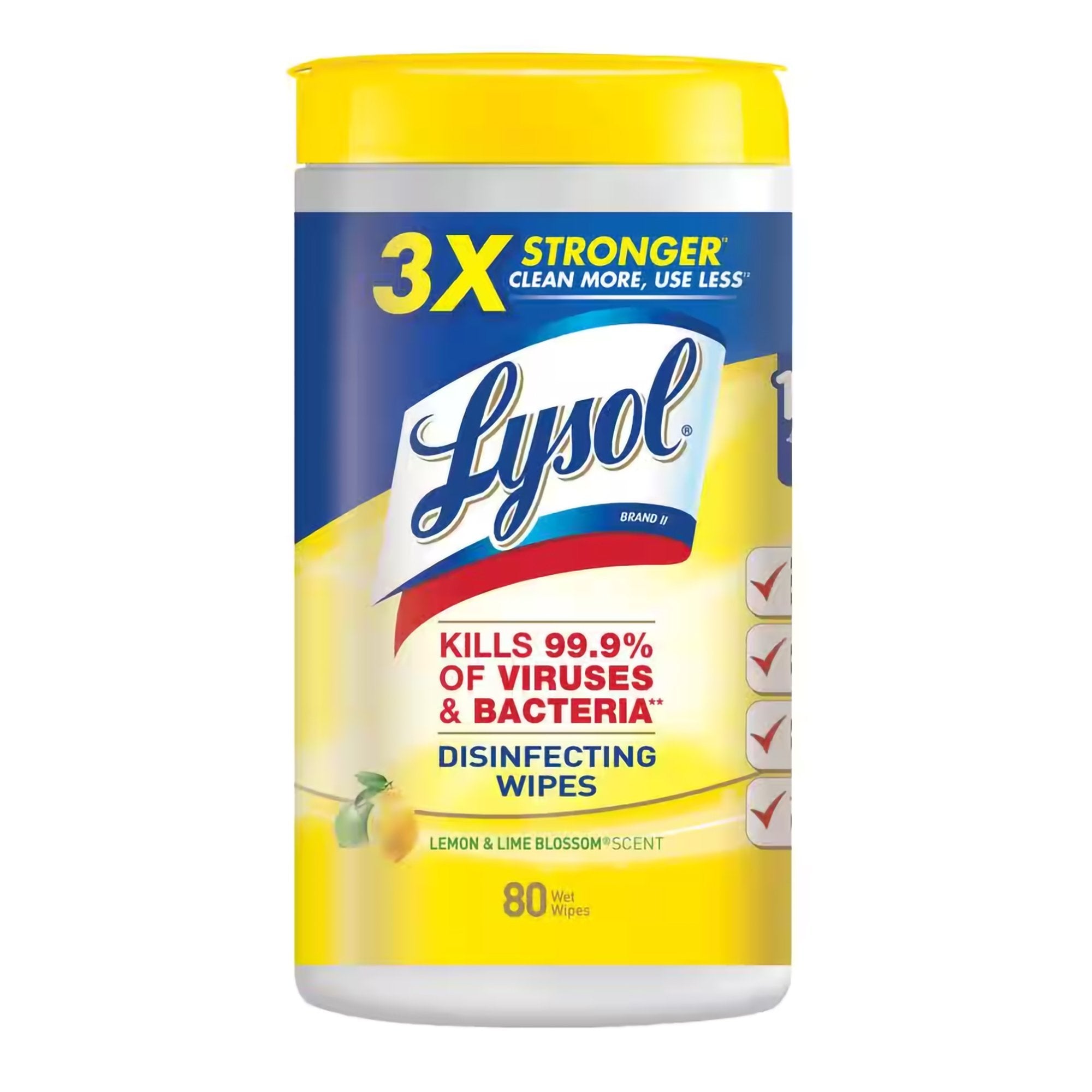 Lysol Surface Disinfectant Cleaner Premoistened Manual Pull Wipe 80 Count Soft Pack Lemon Lime Blossom Scent NonSterile, Packaging Type- Case