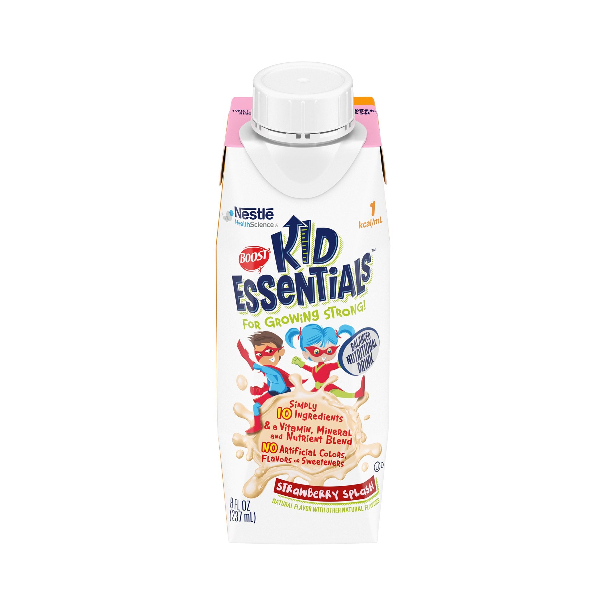 Pediatric Oral Supplement Boost® Kid Essentials™ 1.0 Strawberry Splash Flavor 8 oz. Carton  Liquid Vitamins / Minerals